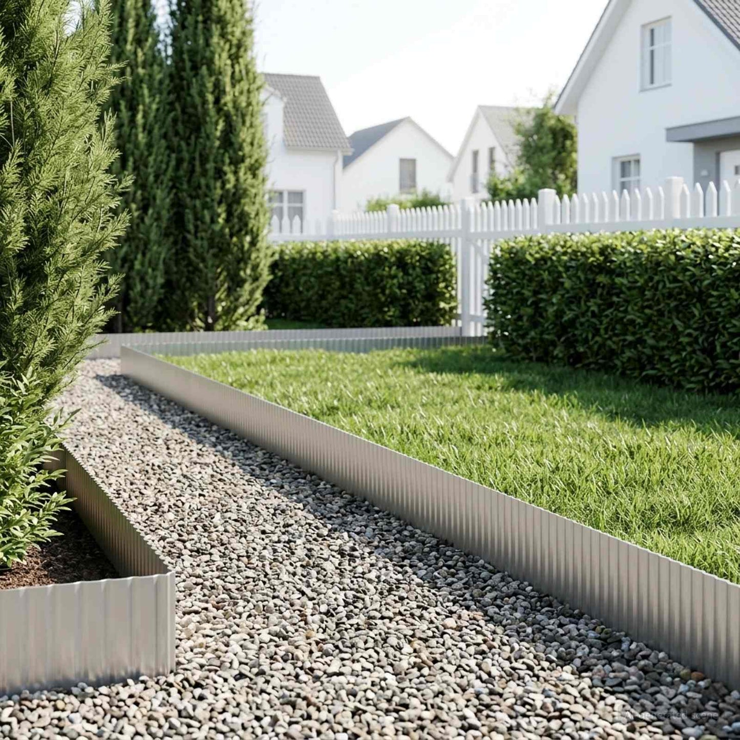 Lawn Edging 5 m x 30 cm Galvanised Steel Silver