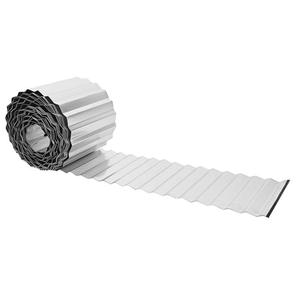 Lawn Edging 10 m x 15 cm Galvanised Steel Silver