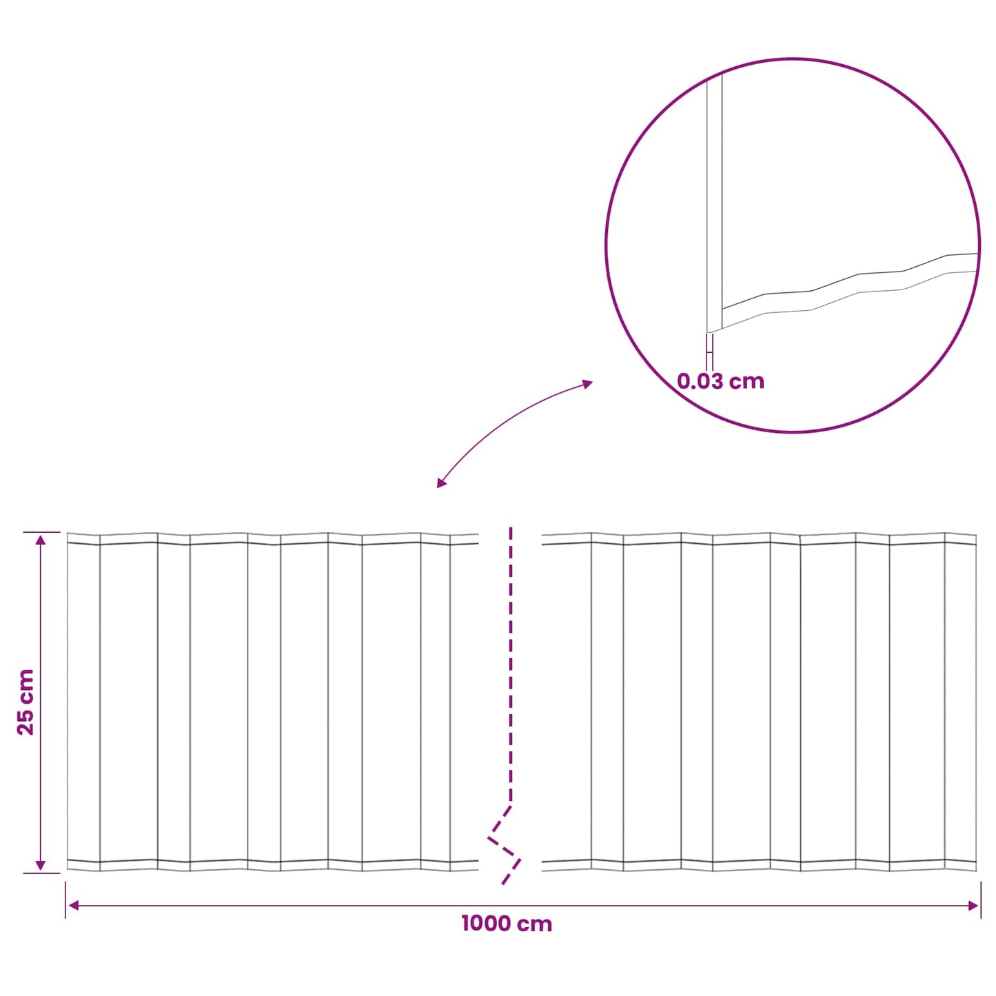 Lawn Edging 10 m x 25 cm Galvanised Steel Silver