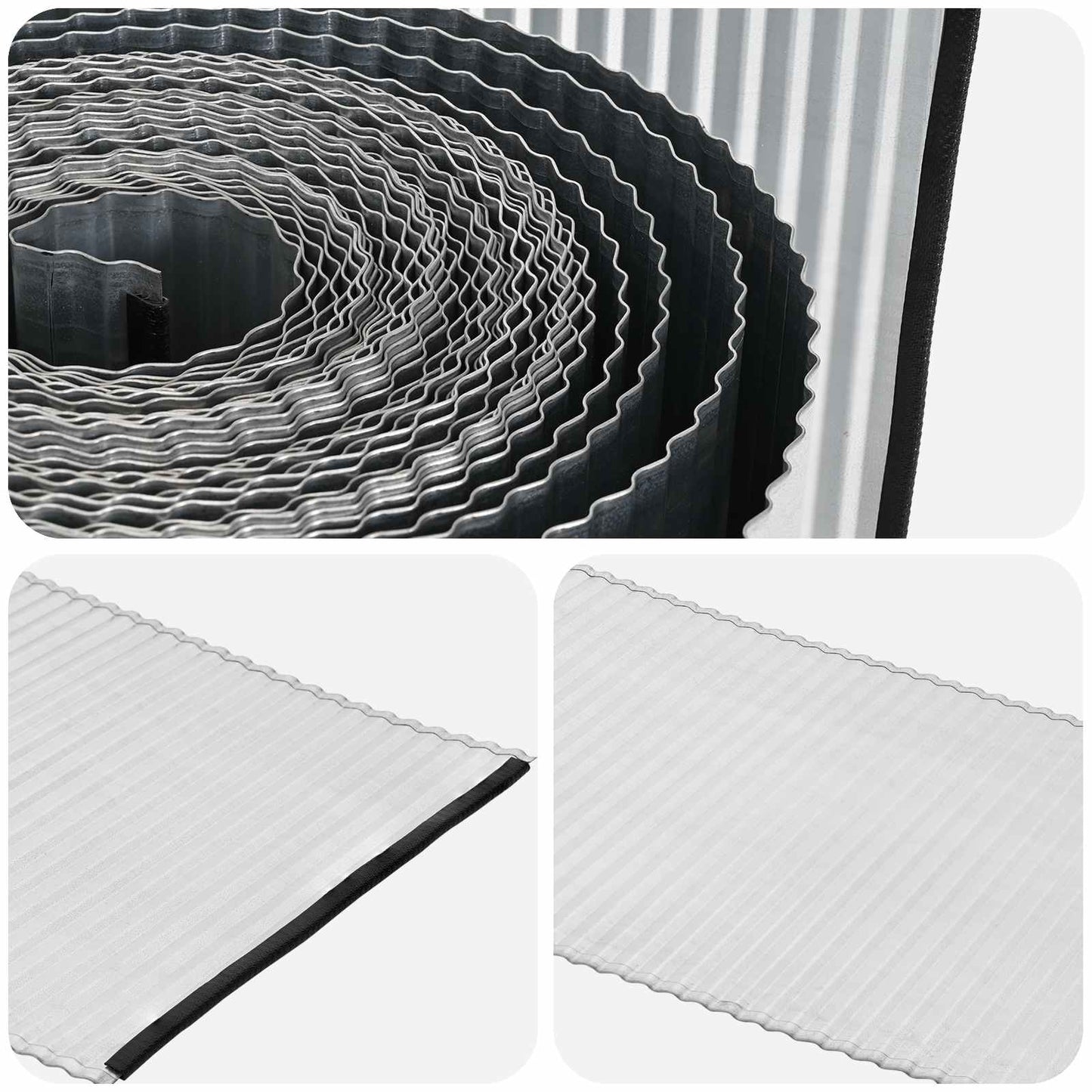 Lawn Edging 5 m x 10 cm Galvanised Steel Silver