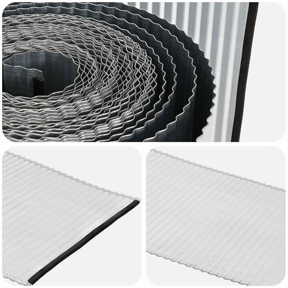 Lawn Edging 5 m x 10 cm Galvanised Steel Silver