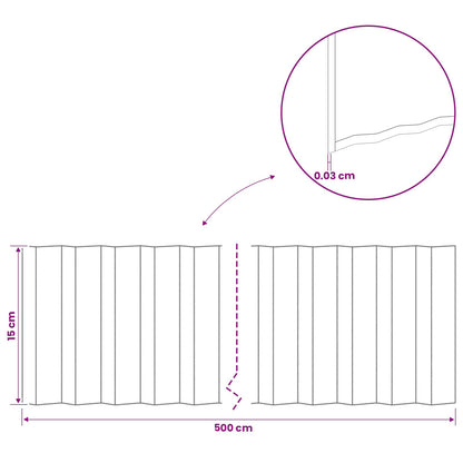 Lawn Edging 5 m x 15 cm Galvanised Steel Silver