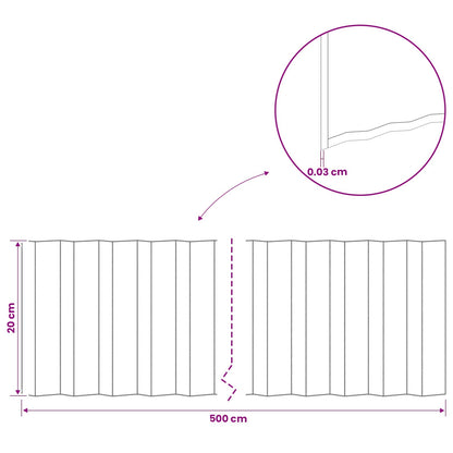 Lawn Edging 5 m x 20 cm Galvanised Steel Silver