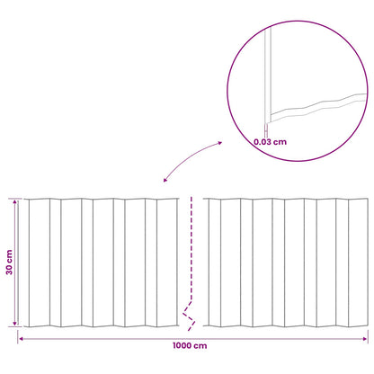 Lawn Edging 10 m x 30 cm Galvanised Steel Silver