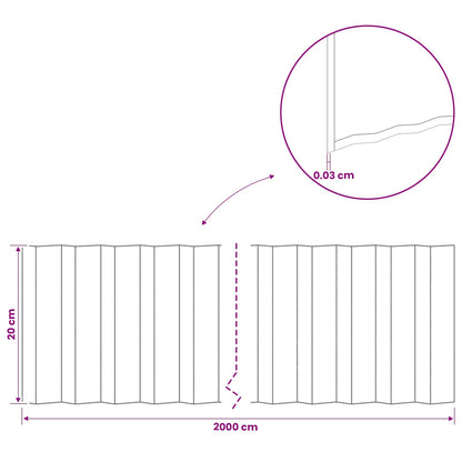 Lawn Edging 20 m x 20 cm Galvanised Steel Silver