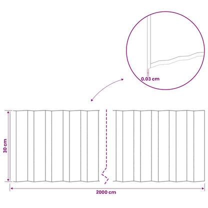Lawn Edging 20 m x 30 cm Galvanised Steel Silver