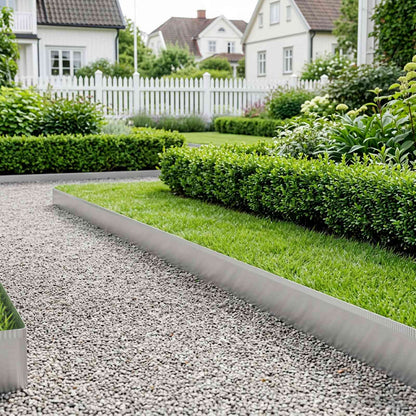 Lawn Edging 5 m x 10 cm Galvanised Steel Silver