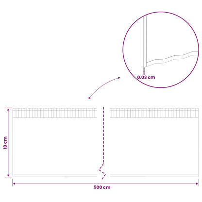 Lawn Edging 5 m x 10 cm Galvanised Steel Silver