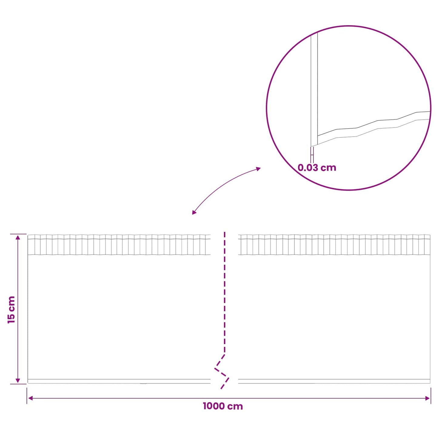 Lawn Edging 10 m x 15 cm Galvanised Steel Silver