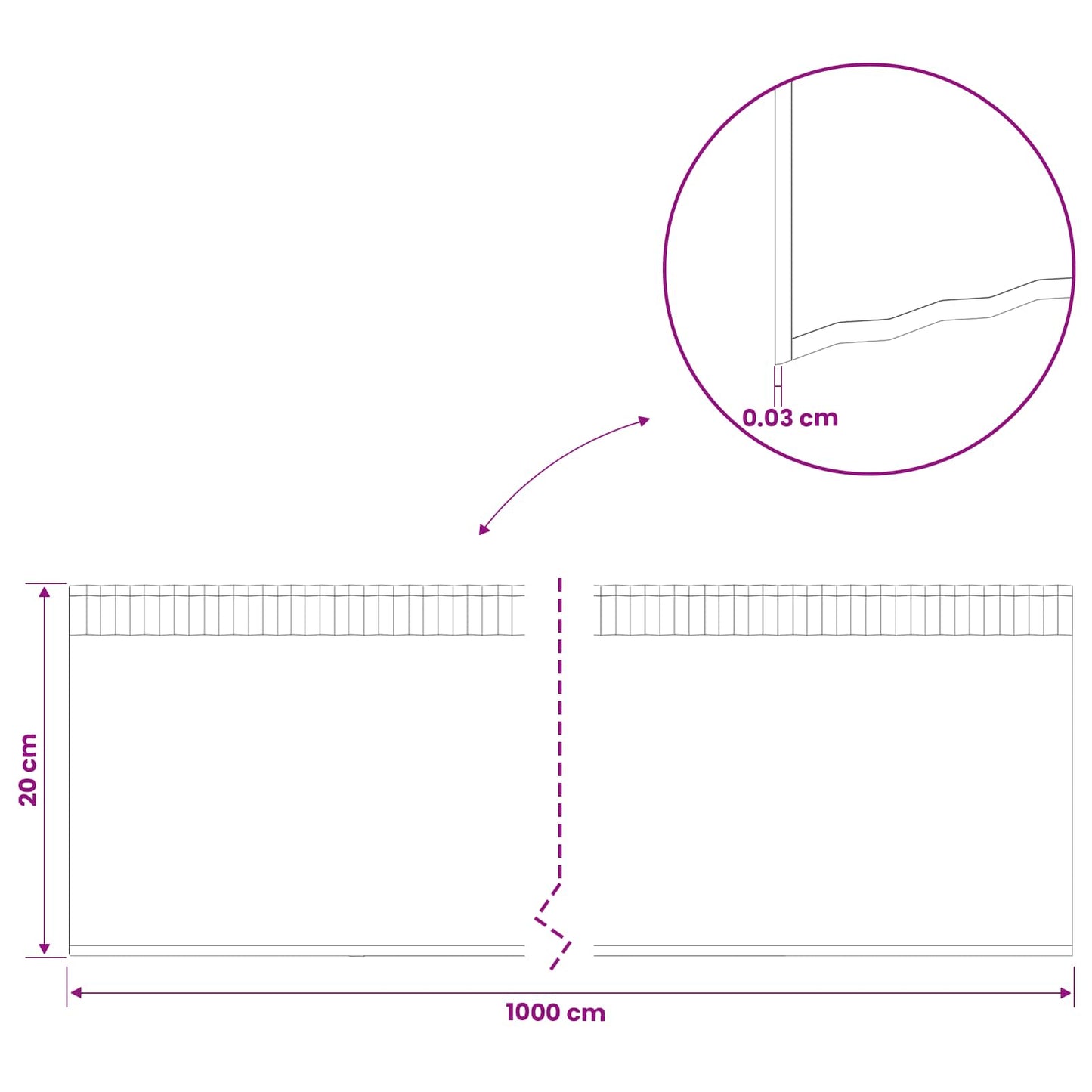 Lawn Edging 10 m x 20 cm Galvanised Steel Silver