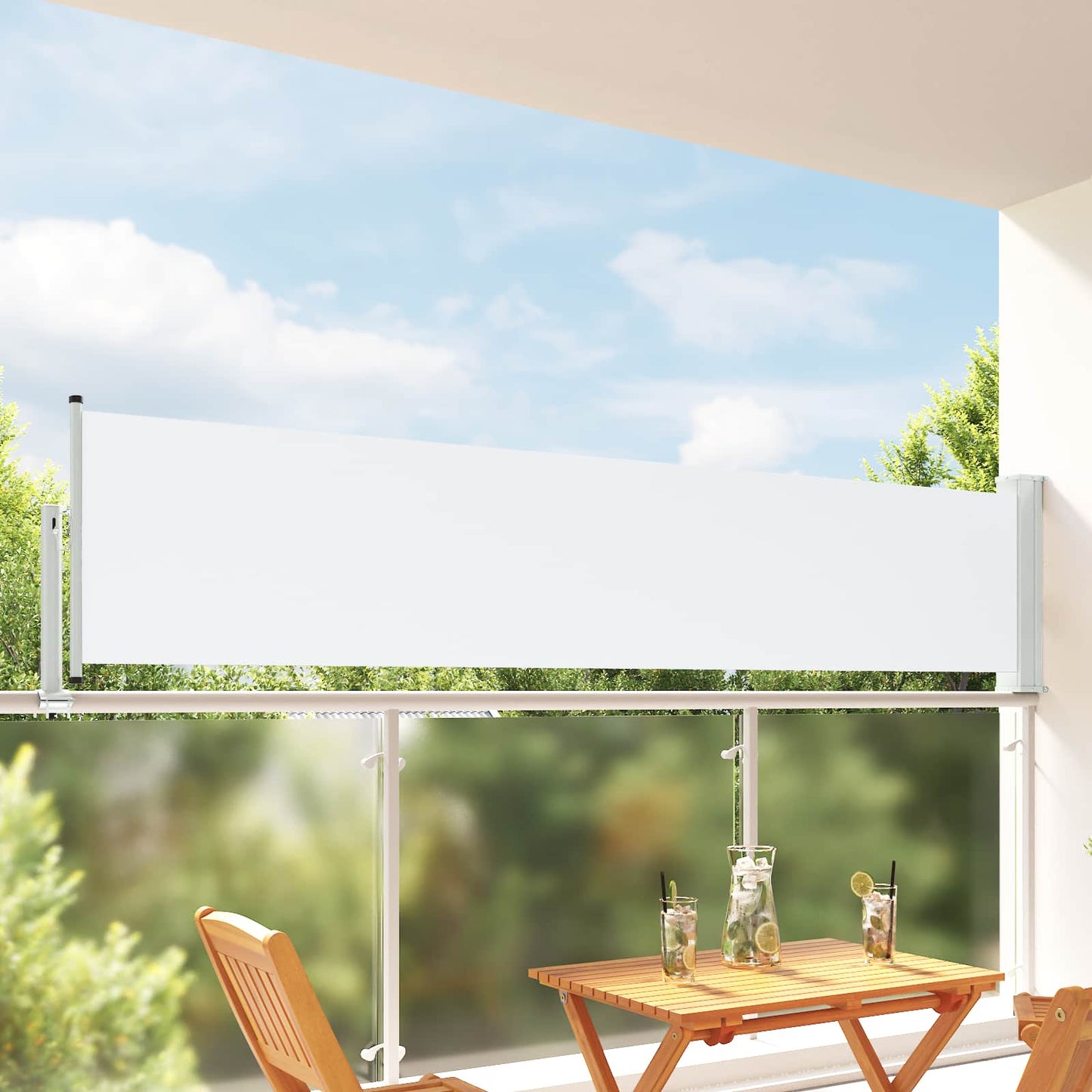 Side Awning 100 x 300 cm 100% polyester iron steel Rectangular