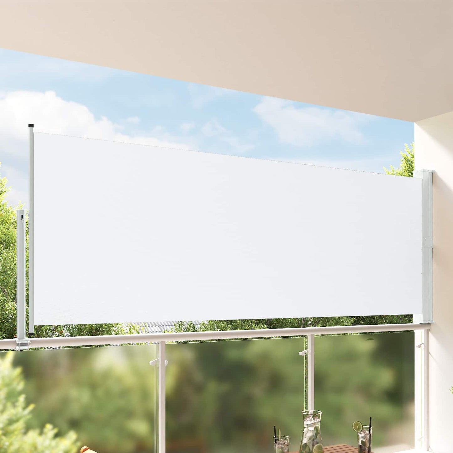 Side Awning 140 x 300 cm 100% polyester iron steel Rectangular