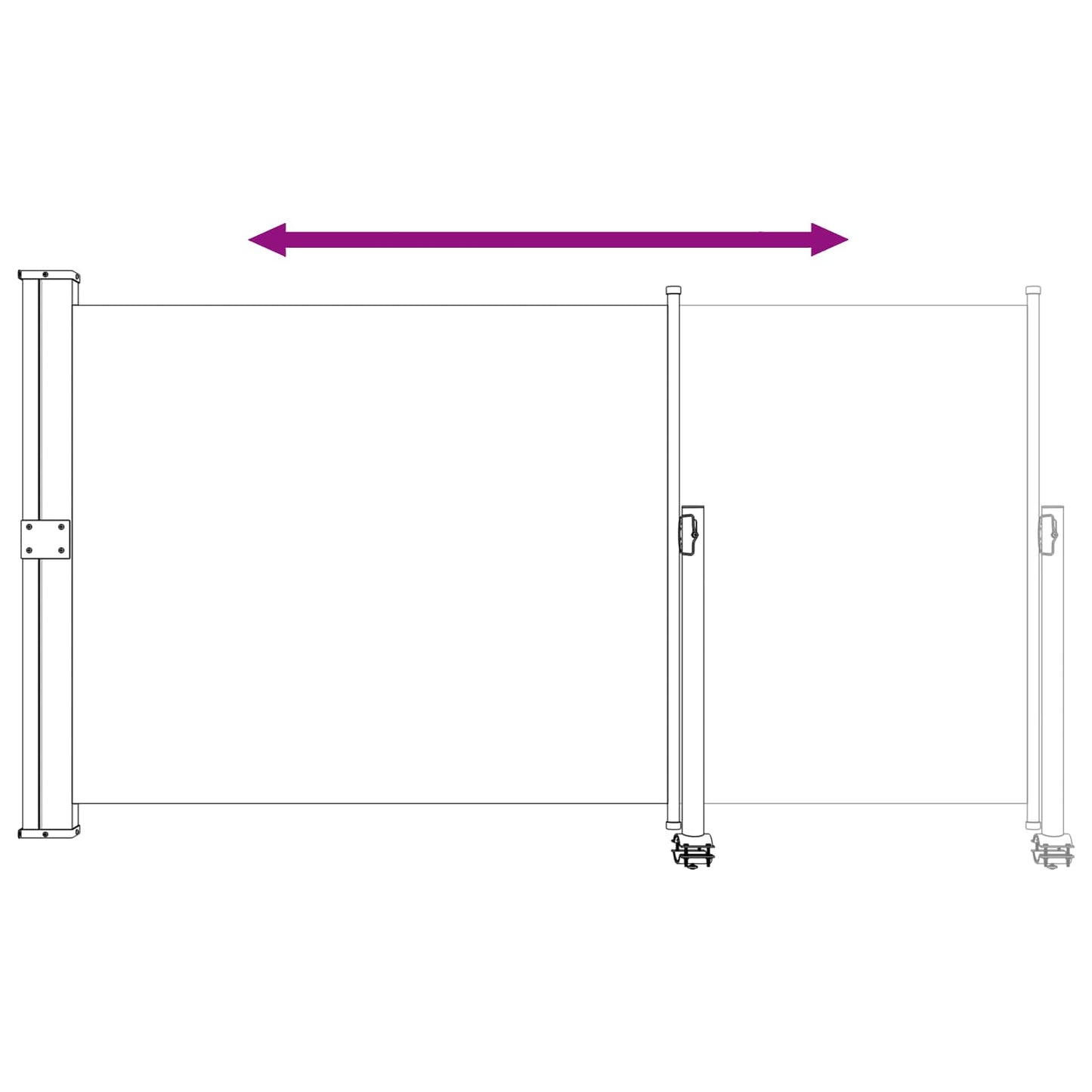 Side Awning 140 x 300 cm 100% polyester iron steel Rectangular