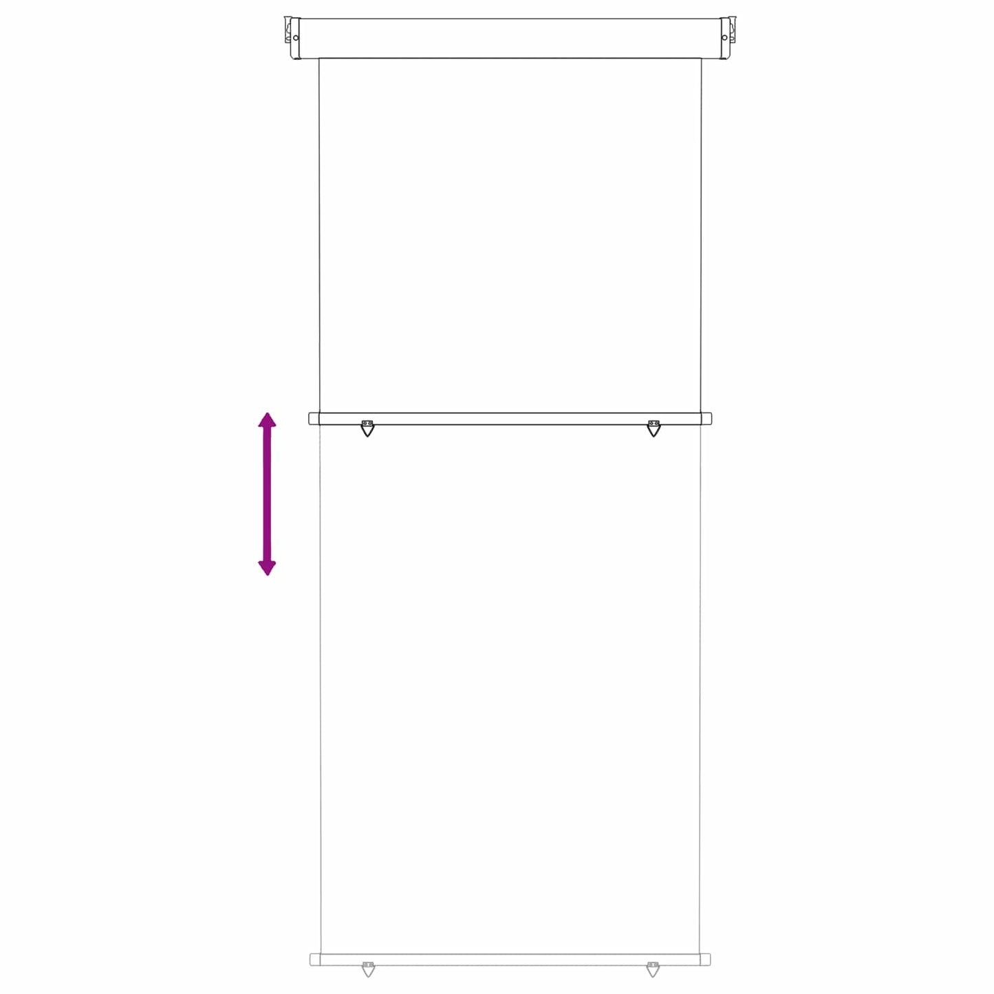 Balcony Side Awning 60 x 250 cm 100% polyester iron steel