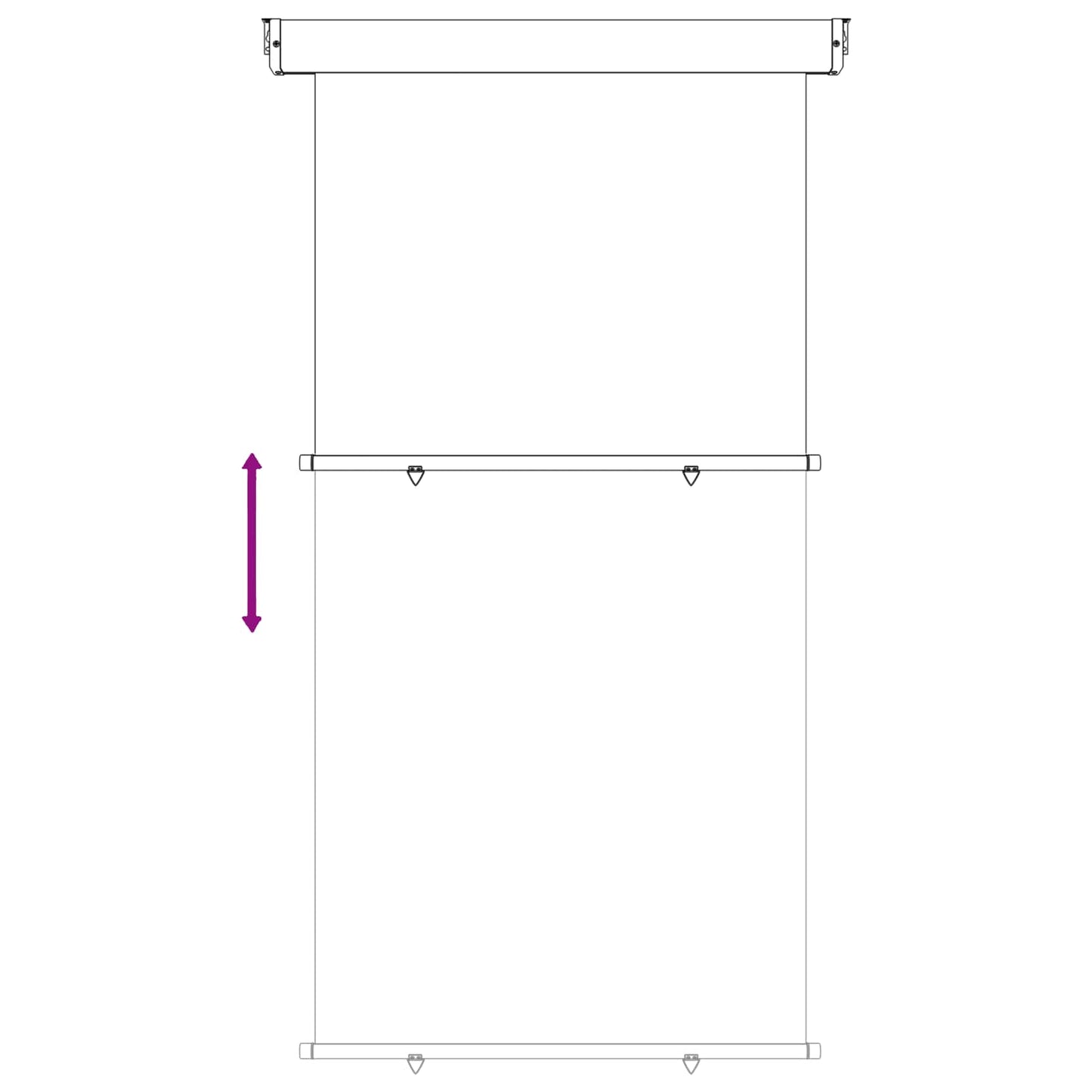 Balcony Side Awning 117 x 250 cm 100% polyester iron steel