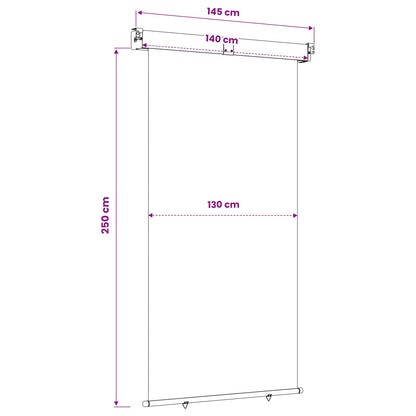 Balcony Side Awning 140 x 250 cm 100% polyester iron steel