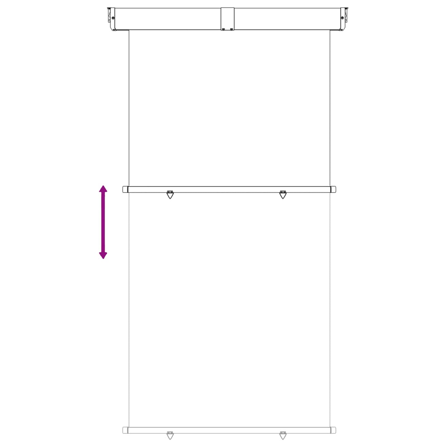 Balcony Side Awning 170 x 250 cm 100% polyester iron steel