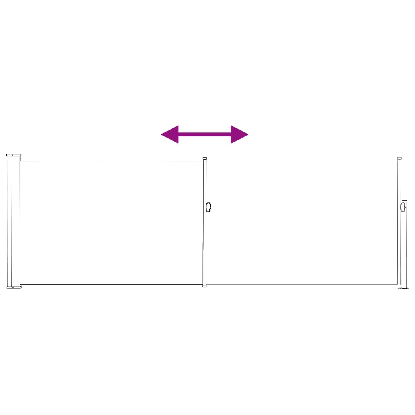 Retractable Side Awning 300 x 100 cm Polyester Rectangular