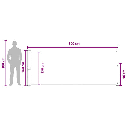 Retractable Side Awning 140 x 300 cm 100% polyester iron steel