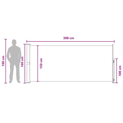 Retractable Side Awning 160 x 300 cm Polyester Rectangular