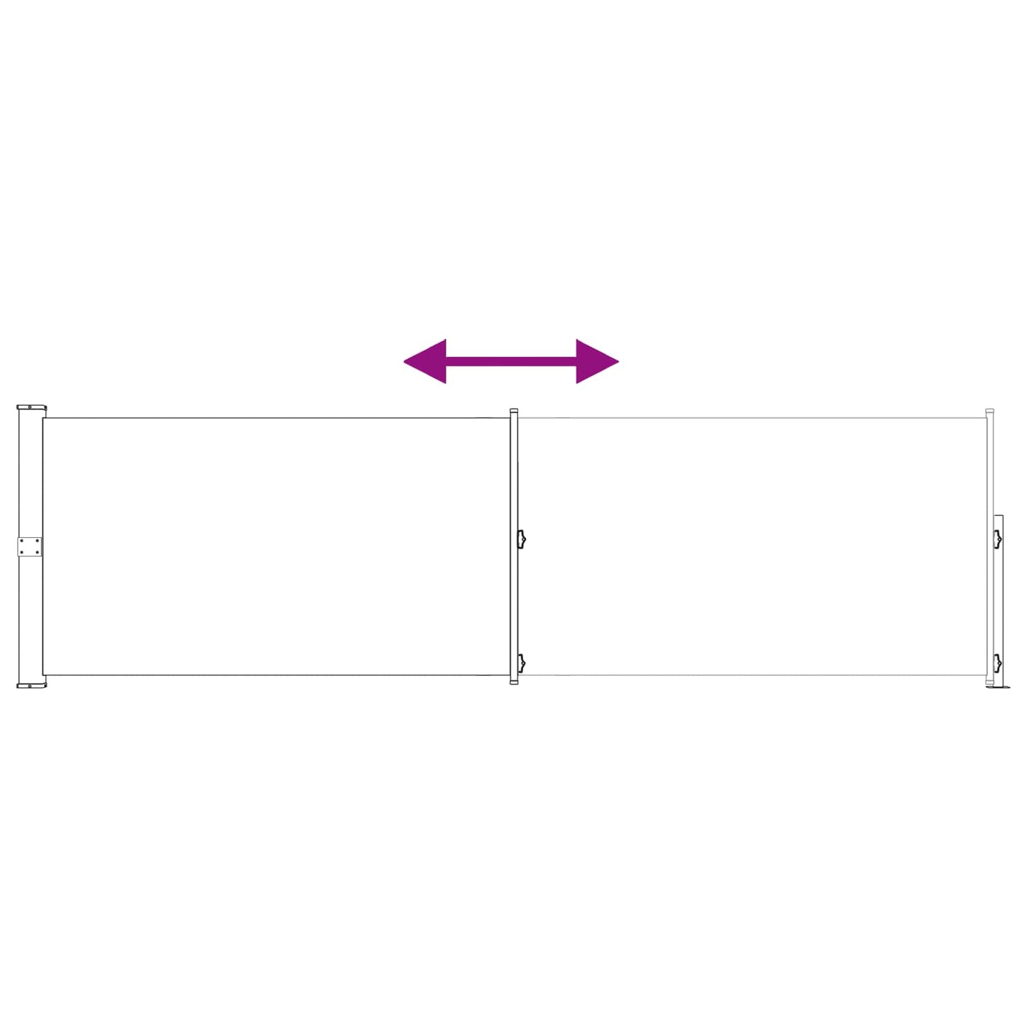 Retractable Side Awning 170 x 300 cm Polyester Rectangular