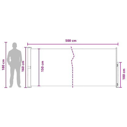 Retractable Side Awning 160 x 500 cm Polyester Rectangular