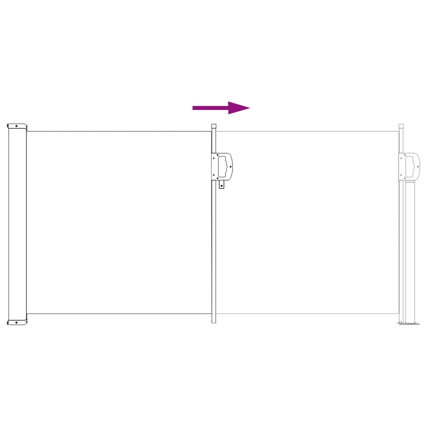 Retractable Side Awning Grey 500 x 100 cm Polyester