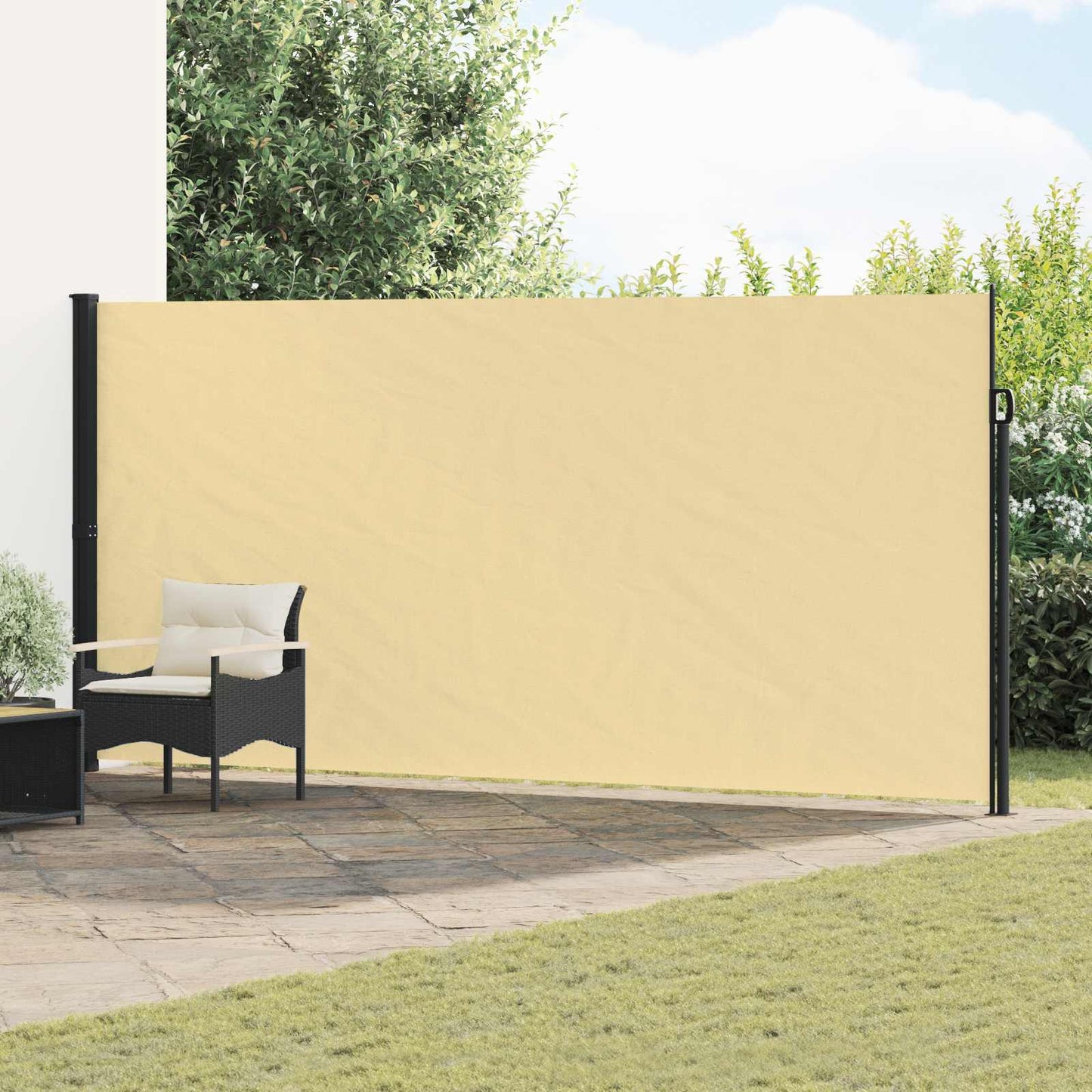 Retractable Side Awning Sand 500 x 200 cm Polyester