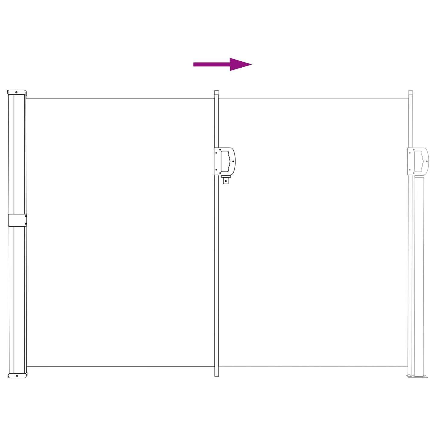 Retractable Side Awning Grey 600 x 140 cm Polyester