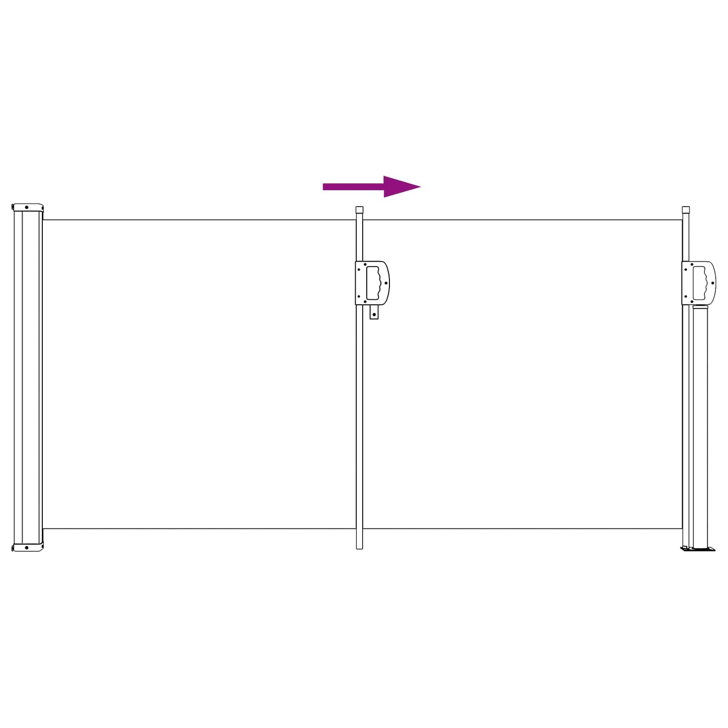 Retractable Side Awning 300 x 100 cm Polyester Rectangular Grey
