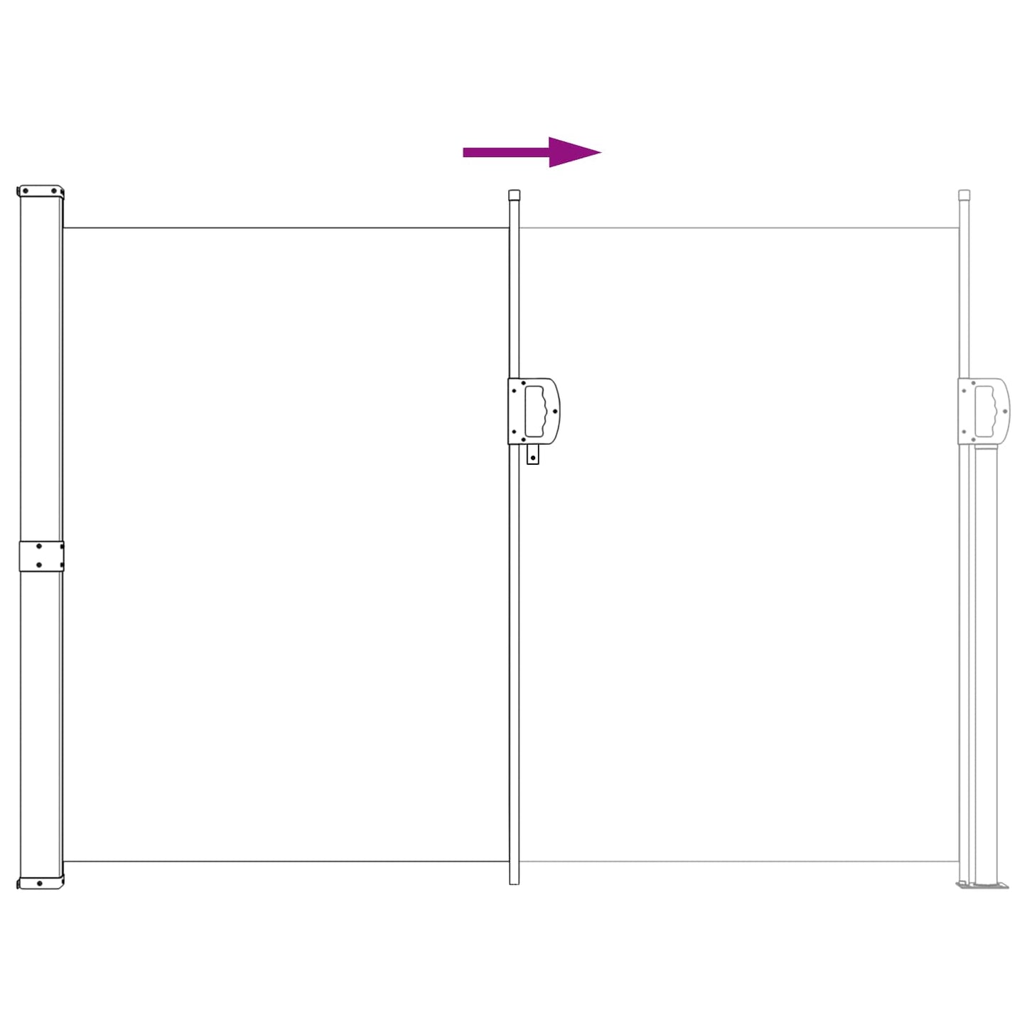Retractable Side Awning 120 x 300 cm 100% polyester iron steel