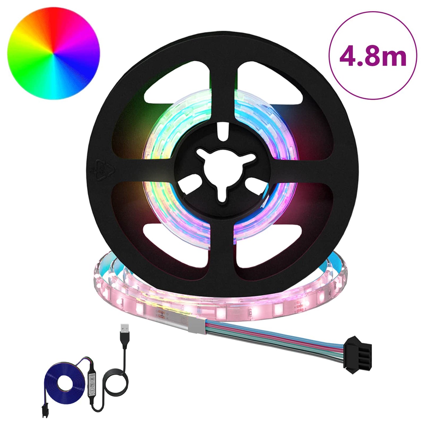 LED Strip 12 pcs Black and Transparent 40 x 0.8 x 0.3 cm