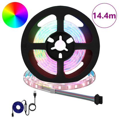 LED Strip 12 pcs Black and Transparent 1200 mm