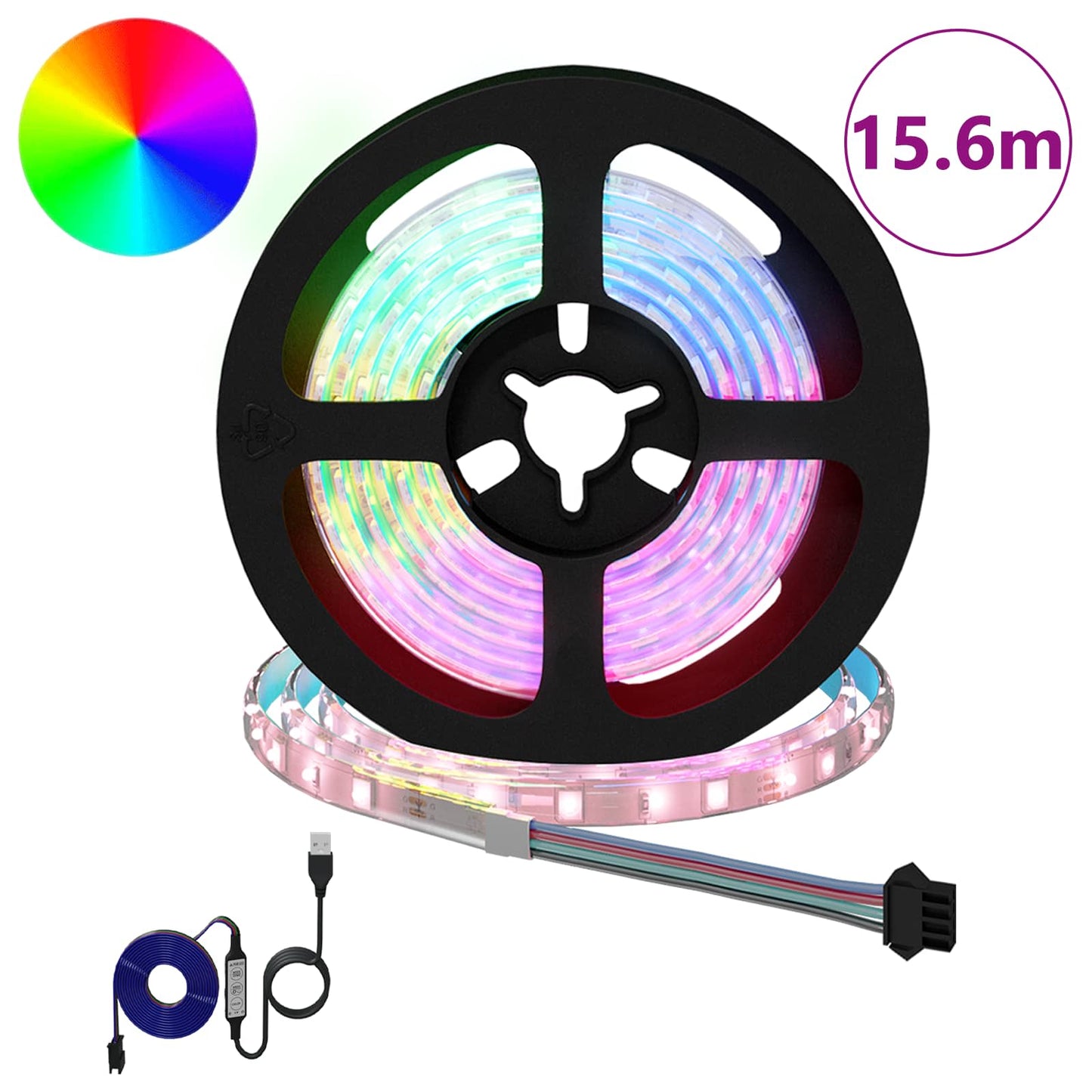 LED Strip 12 pcs Black and Transparent 1300 mm