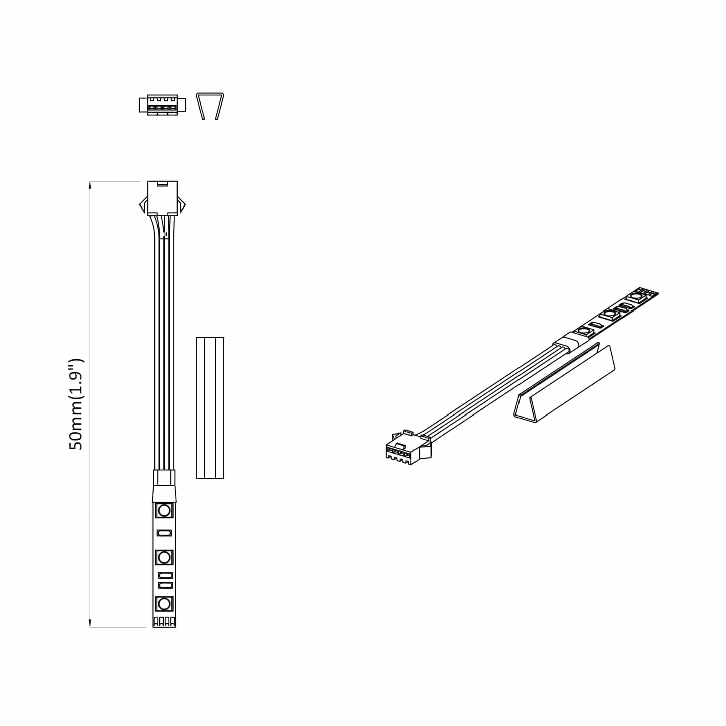 LED Strip 12 pcs Black and White 1745 mm Copper and Plastic