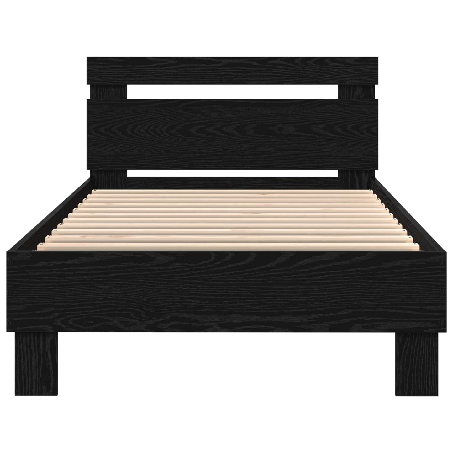 Bed Frame with LED Black Oak 80 x 200 cm Engineered Wood