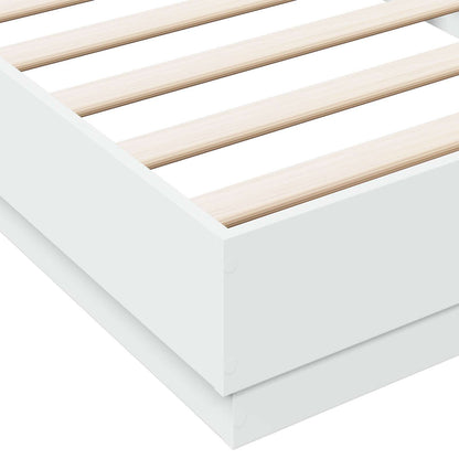 Bed Frame with LED White 80 x 200 cm Engineered Wood