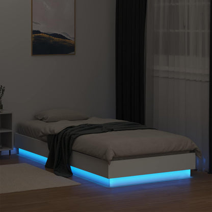 Bed Frame with LED White 80 x 200 cm Engineered Wood