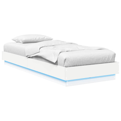 Bed Frame with LED White 80 x 200 cm Engineered Wood