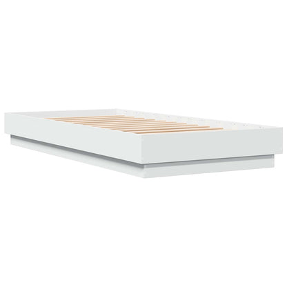 Bed Frame with LED White 80 x 200 cm Engineered Wood