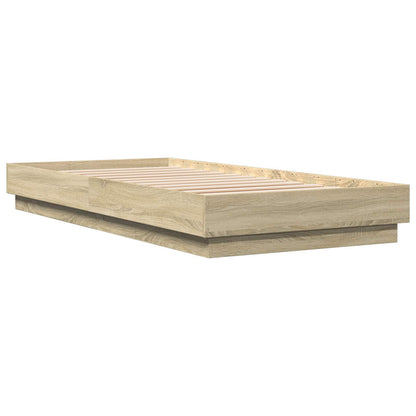 Bed Frame with LED Sonoma Oak 80 x 200 cm Engineered Wood