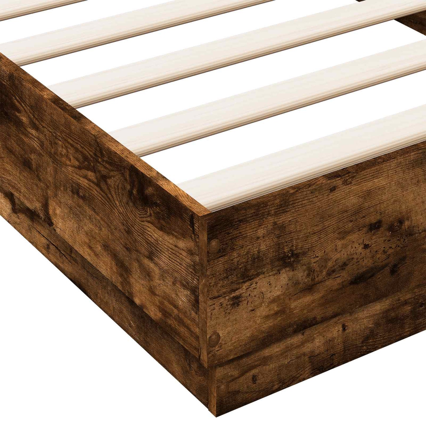 Bed Frame with LED Smoked Oak 80 x 200 cm Engineered Wood