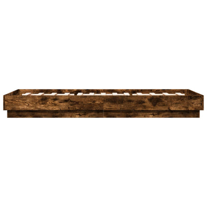 Bed Frame with LED Smoked Oak 80 x 200 cm Engineered Wood