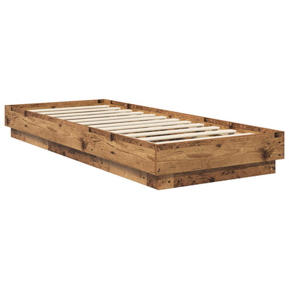 Bed Frame with LED Old Wood 80 x 200 cm Engineered Wood