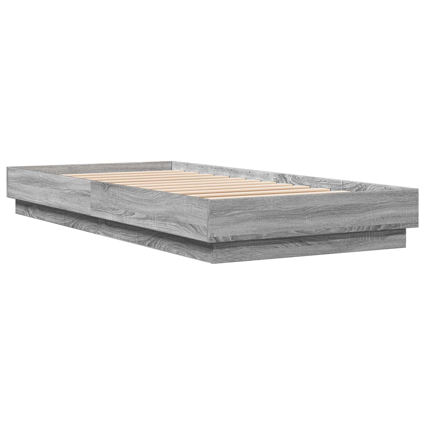 Bed Frame with LED Grey Sonoma 80 x 200 cm Engineered Wood