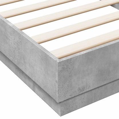 Bed Frame with LED Concrete Grey 80 x 200 cm Engineered Wood