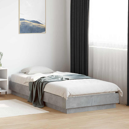 Bed Frame with LED Concrete Grey 80 x 200 cm Engineered Wood
