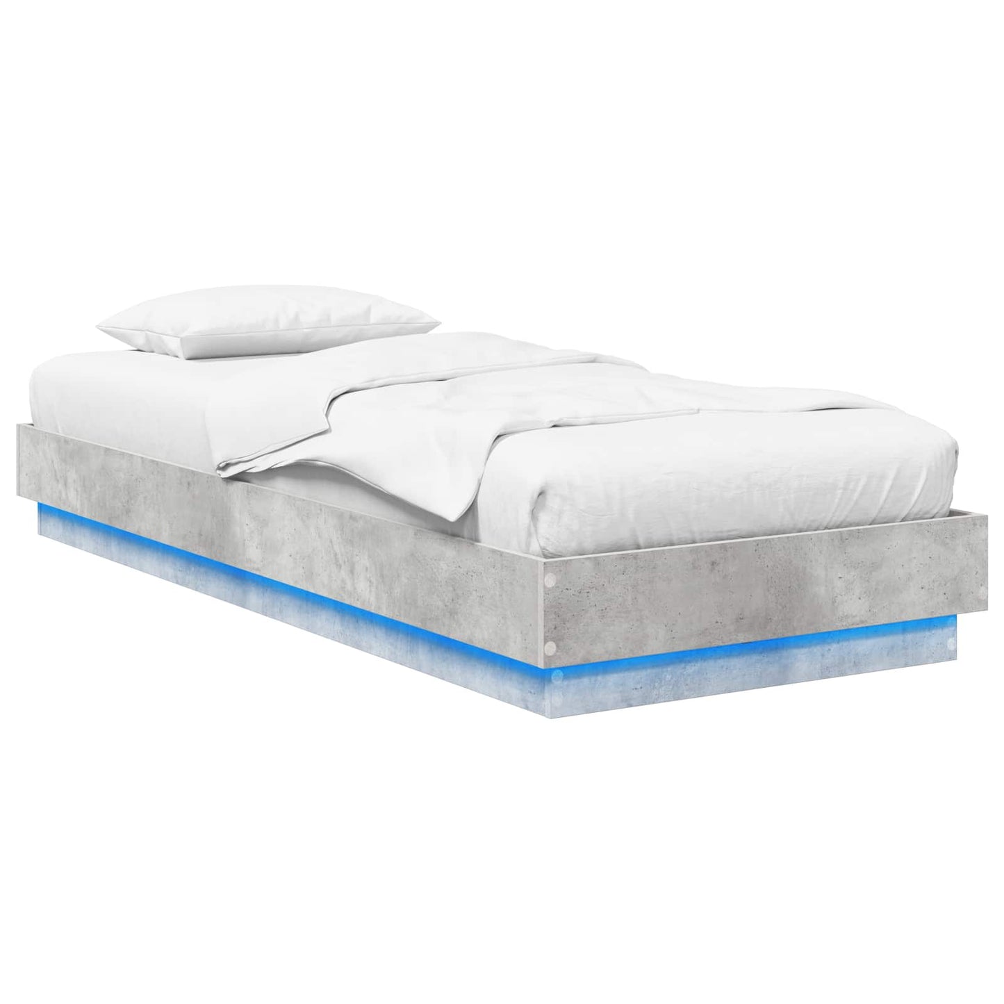 Bed Frame with LED Concrete Grey 80 x 200 cm Engineered Wood