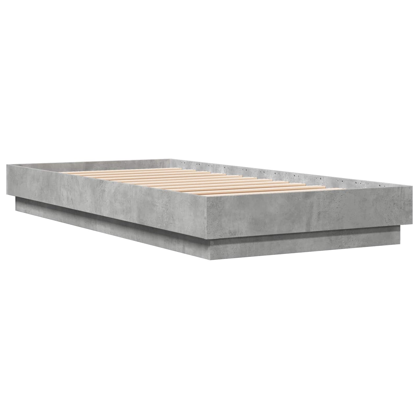 Bed Frame with LED Concrete Grey 80 x 200 cm Engineered Wood