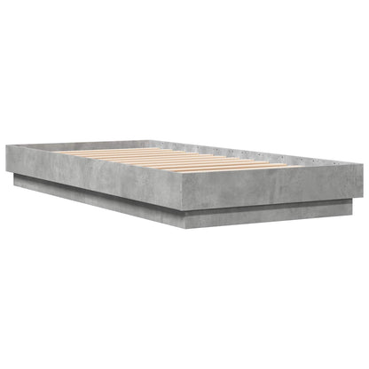 Bed Frame with LED Concrete Grey 80 x 200 cm Engineered Wood